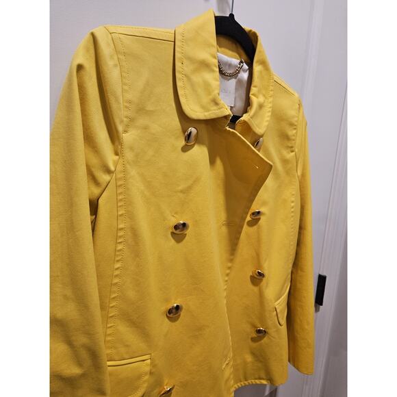 J Crew Womens sz 4 Bright Yellow Trudy Peacoat Blazer Double breasted Coat LN - Picture 2 of 10